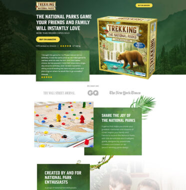 NATIONAL PARKS GAME - LANDING PAGE