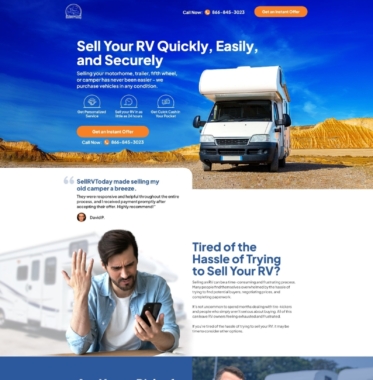Sell RV Today Landing Page